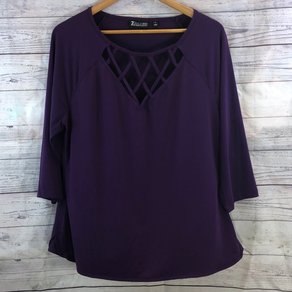 New York and Company Purple Blouse Size XL